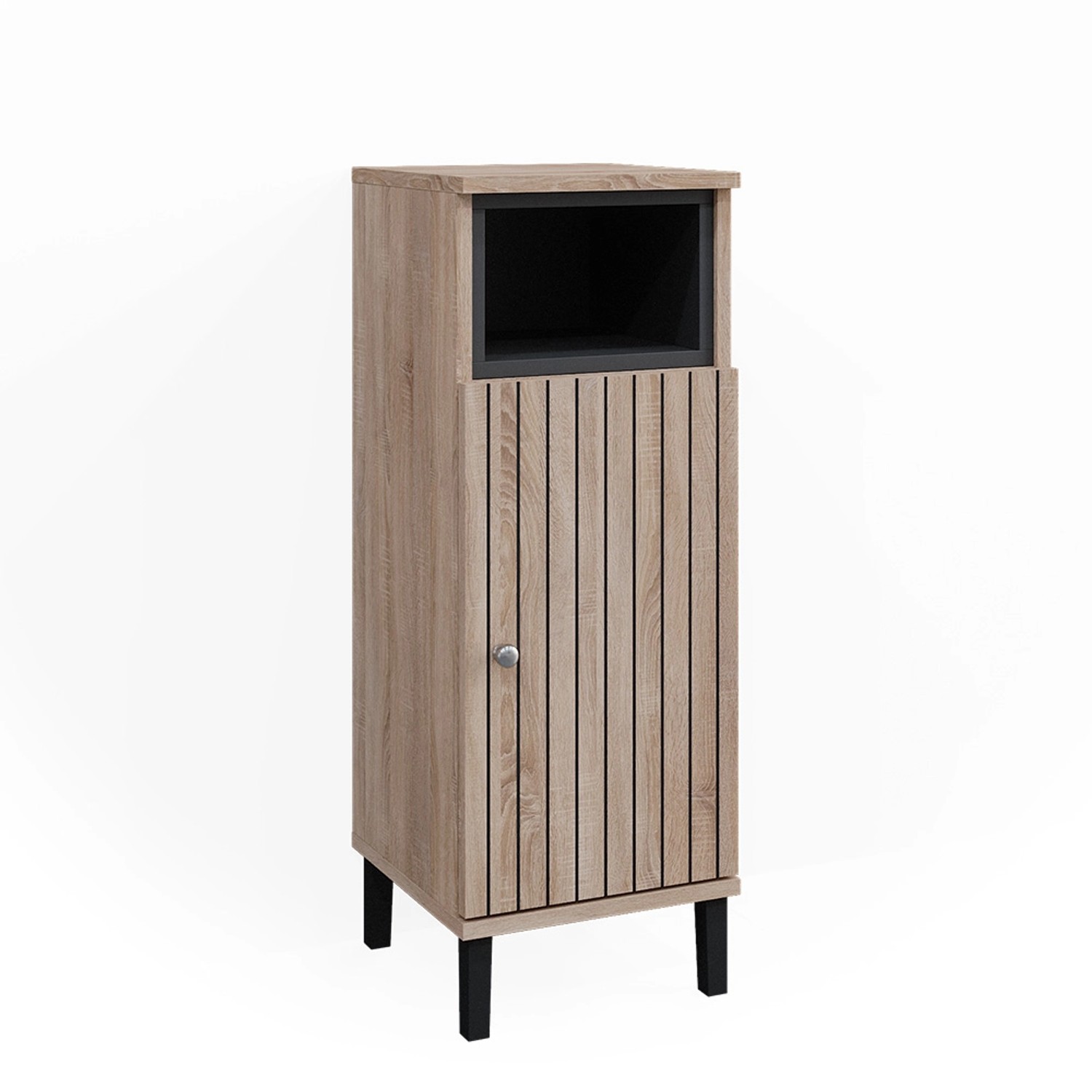 Vicco Midischrank Aquis Sonoma/Anthrazit 30 x 87 cm mit Tür und offenem Fac günstig online kaufen