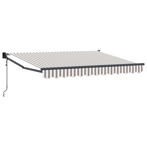 vidaXL Markise Hellgrau und Weiß 4 x 3 m Polyester und Metall 3426057