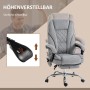 Grauer Vinsetto Bürostuhl mit Massagefunktion und Höhenverstellung.