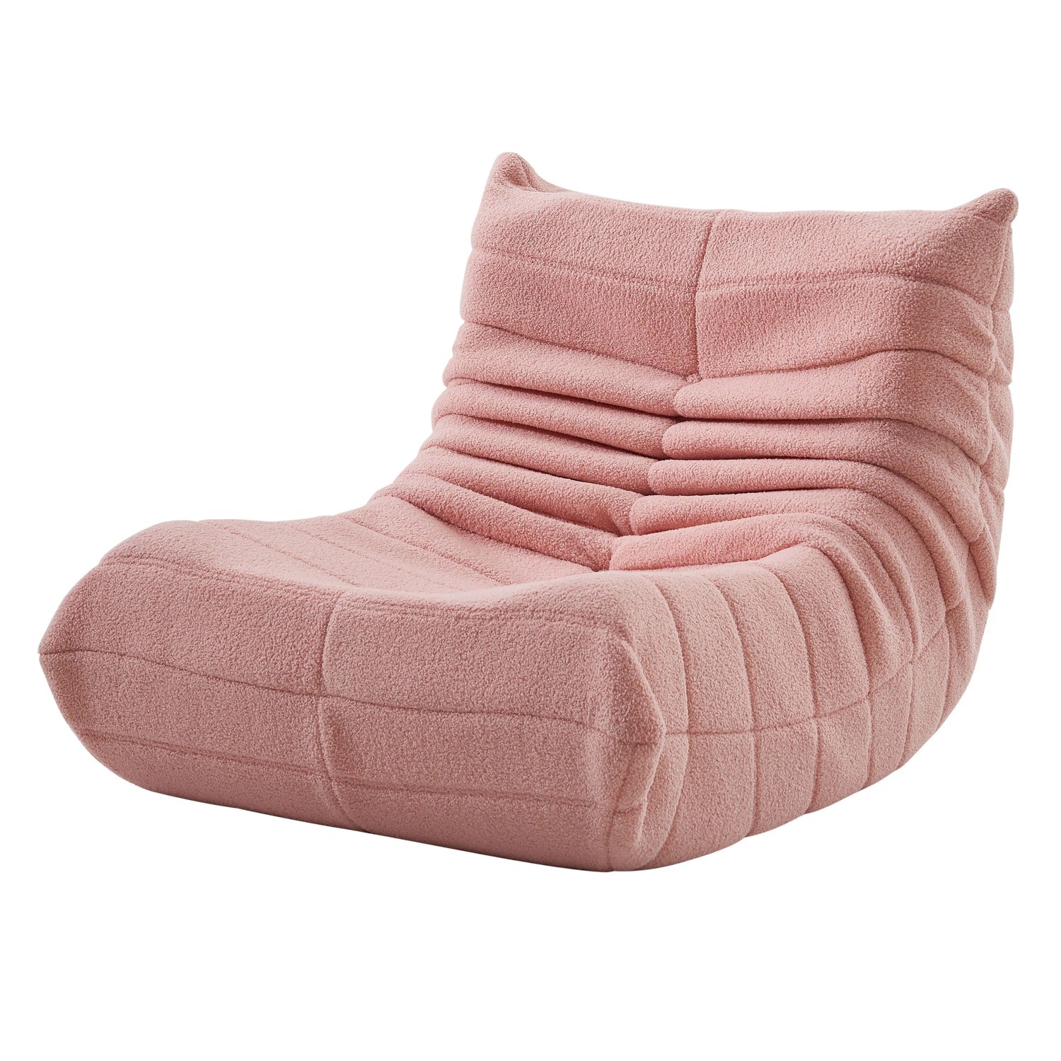 Stoffsofa Sitzsack  Sofa aus Lammfell mit Komfortabler Polsterung   für Erwachsene und Kinder,Pink