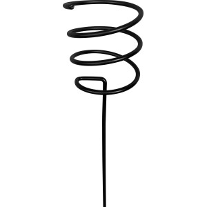 Schwarzer Flaschenhalter mit Erdspieß für Gartendekoration.