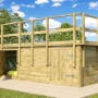 Weka Holzpool mit Sonnendeck, Technikraum und Sandfilteranlage. Kesseldruckimprägniert für lange Haltbarkeit.