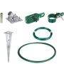 Maschendrahtzaun-Set, 125 cm hoch, 25 m lang, grün, für Einschlaghülsen. Gartenzaun Komplettset.
