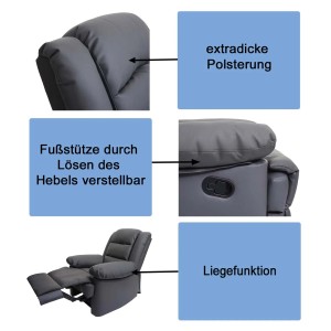Brauner MCW Relaxsessel G15 mit Liegefunktion und verstellbarer Fußstütze.