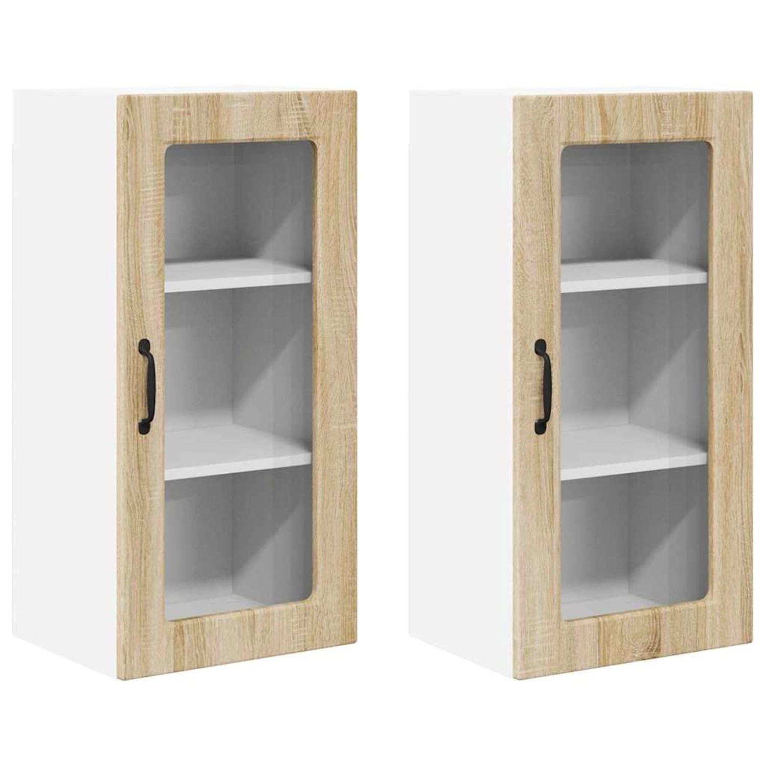 vidaXL Küchenschrank 2 Stk Sonoma-Eiche 40 x 31 x 80 cm Holzwerkstoff 88499 günstig online kaufen