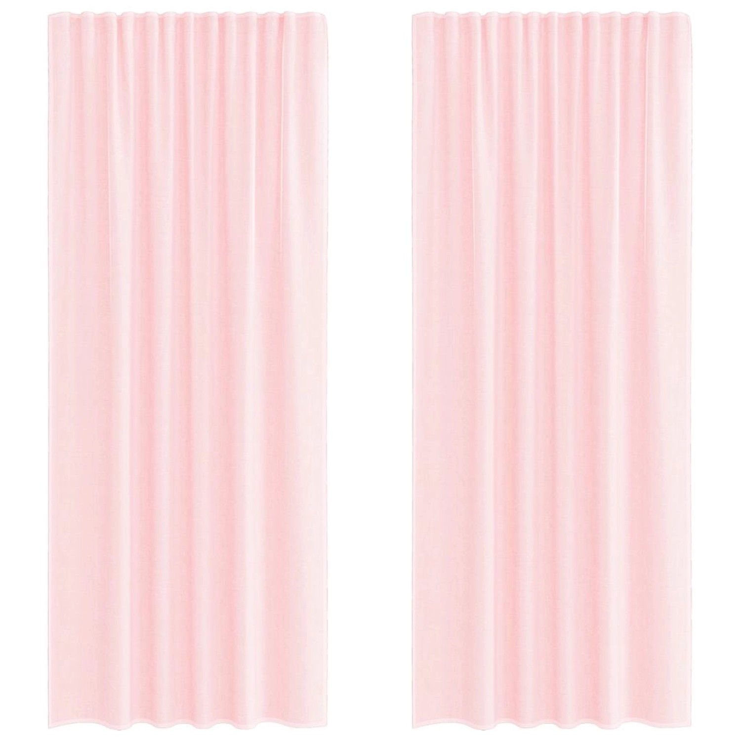 vidaXL Voile Vorhänge mit Stangentaschen 2 Stk Hellrosa 4102189 günstig online kaufen