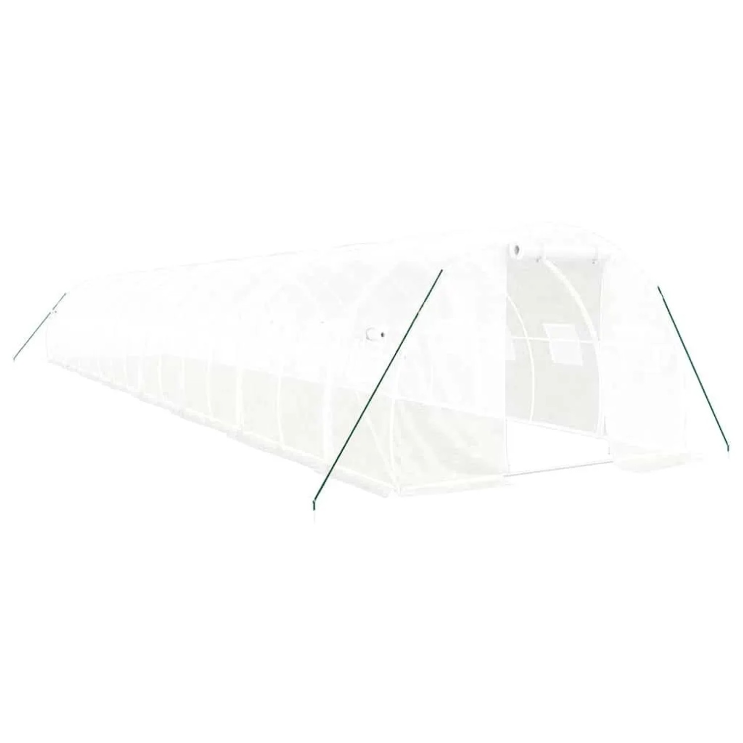 vidaXL Gewächshaus mit Stahlrahmen Weiß 48 m² 16x3x2 m 3188056