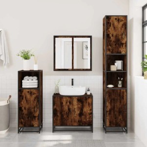 vidaXL Bad-Spiegelschrank Räuchereiche 65x20x60 cm Holzwerkstoff 849256