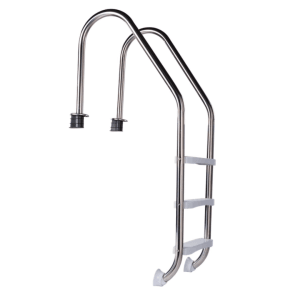 Poolomio Poolleiter, Einhängeleiter aus Edelstahl mit 3 Stufen für Pools ab 1,20 m.