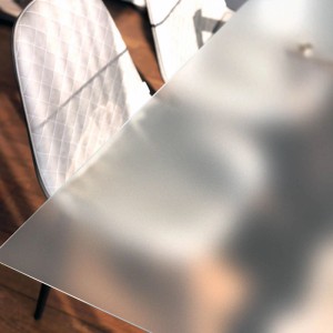 Rechteckige, matte Tulup Glasplatte 100x50 cm als Tischplatte oder Ersatzplatte.