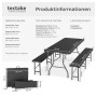 Tectake Bierzeltgarnitur Panja Klappbar  Wetterfest Robuster Kunststoff  Je Bank 500 kg Belastbarkeit  70 x 180 x 74 cm Anthrazit_6