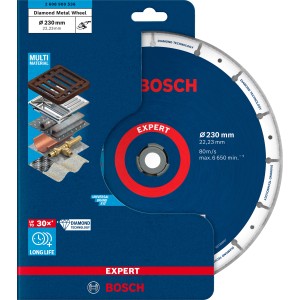 Bosch Expert Diamanttrennscheibe Metall, 230mm. Zubehör für Winkelschleifer.