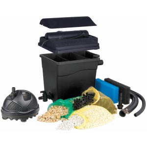 Ubbink Filtra-Clear 6000 PlusSet Teichfilter mit Pumpe, Filterkammern und Zubehör für Teiche.