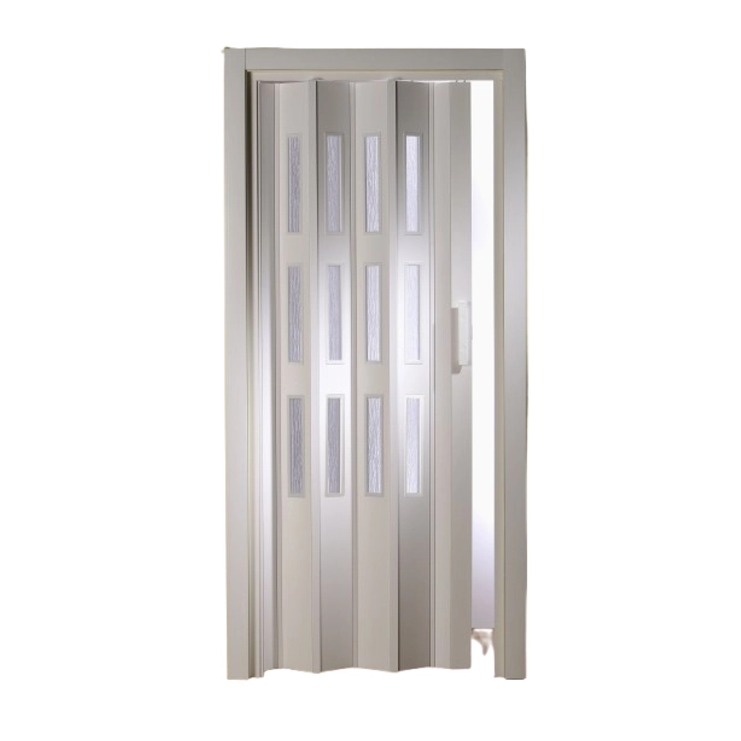 Thumbnail - Forte Premium Kunststoff Falttür Luciana in Weiß mit 3 Fenstern