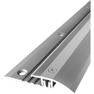 Silbernes Ausgleichsprofil PF 376V von Parkettfreund, 180 cm lang, für Bodenhöhen 4-9,5 mm.