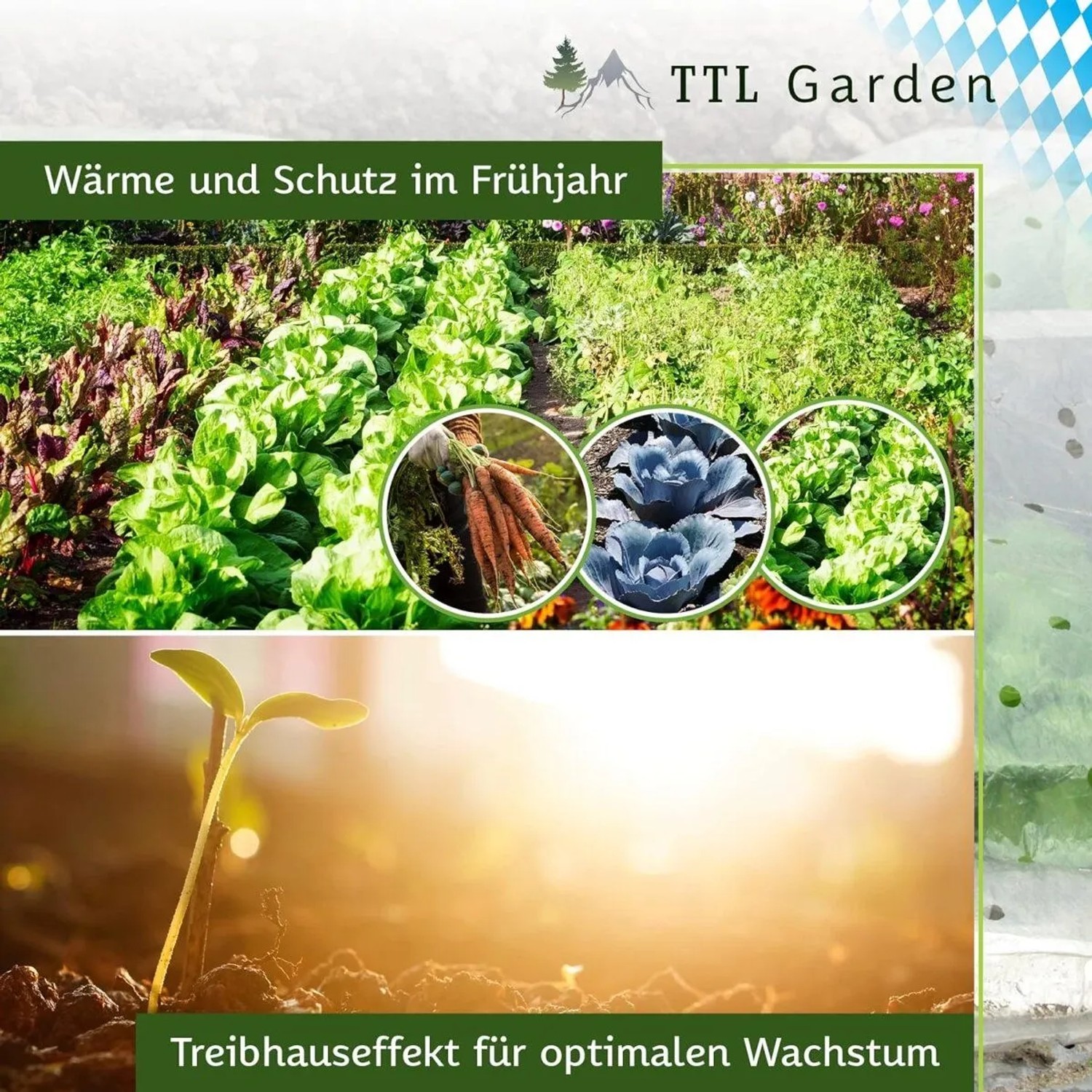 TTL GARDEN Pflanztunnel Set: 12 Bögen, 36 Clips, Folie. Frühbeet für Gemüse, Kräuter und Gartenpflanzen.