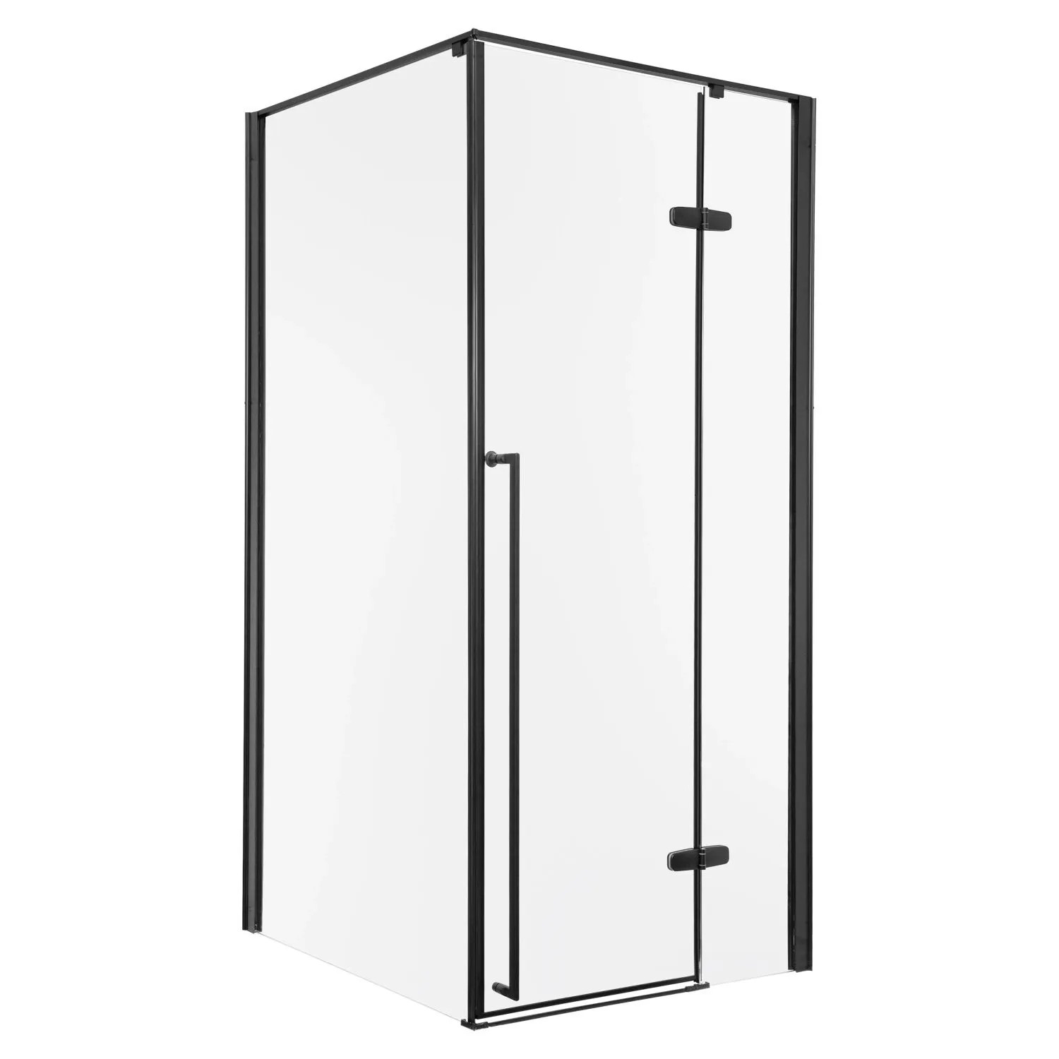 Kerra Duschkabine Long Schwarz 80 x 80 cm ohne Duschwanne