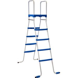 Leiter für Steinbach Stahlwand-Pool Set Highline, weiß/blau. Poolleiter mit Stufen für sicheren Ein- und Ausstieg.