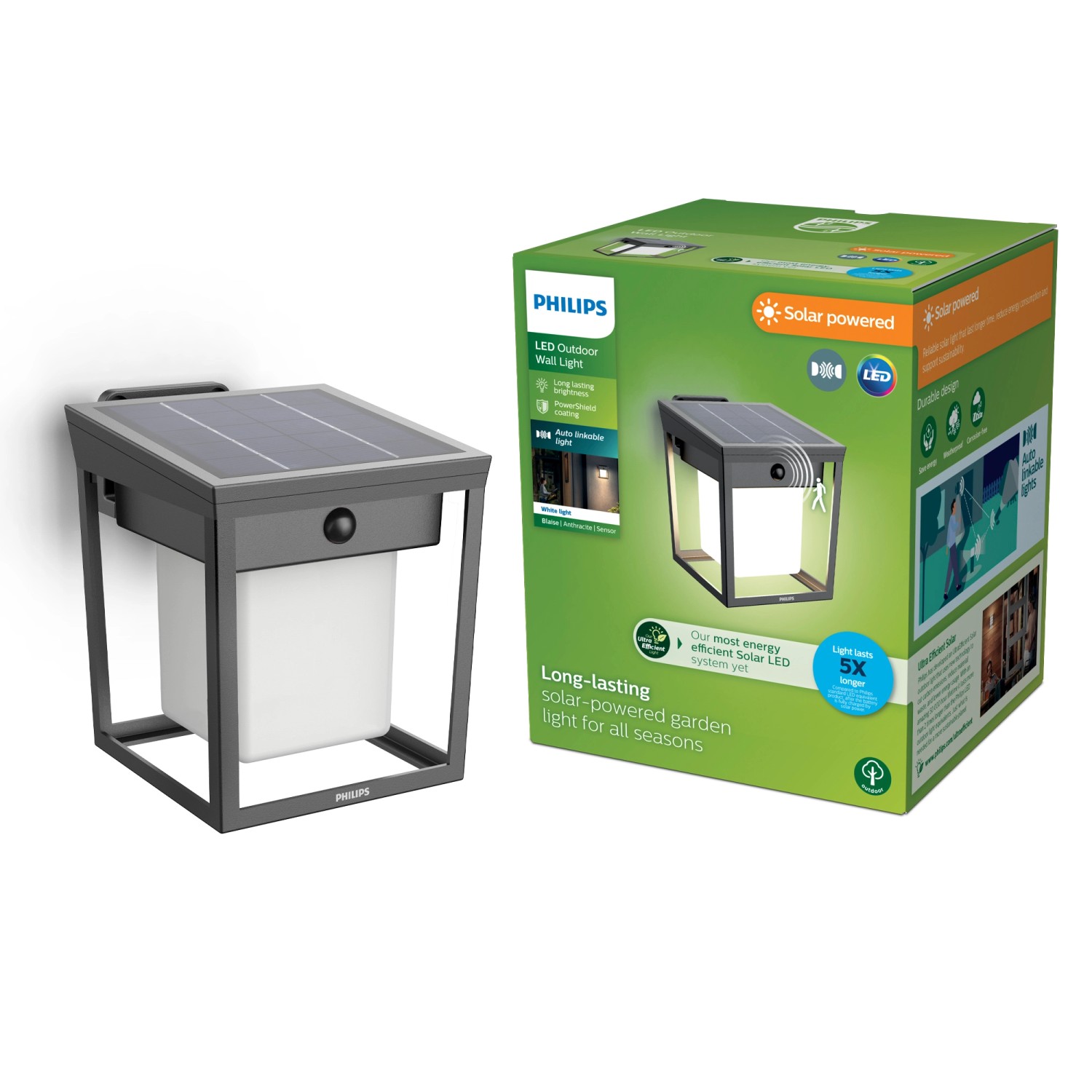 Philips Wandleuchte Blaise Solar Sensor Anthrazit günstig online kaufen