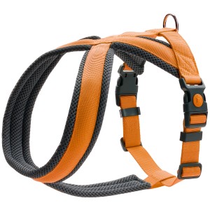 Orangefarbenes Hunter Hundegeschirr London Comfort Gr. L/2 mit weicher Polsterung und Sicherheitsverschluss.