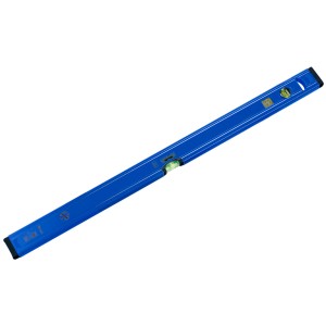 Blaue LUX Alu-Wasserwaage Classic, 80 cm Länge, mit horizontaler und vertikaler Libelle.