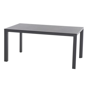 Rechteckiger, titanfarbener Siena Garden Gartentisch Silva, 95x180 cm, mit Aluminiumgestell.