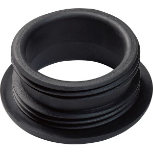 Schwarzer Gewindenippel (Ø 41,9 mm x Ø 32 mm) für Siphondichtungen.