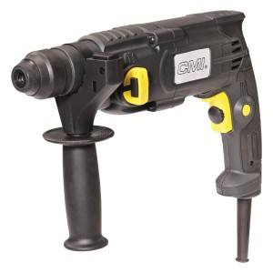 Schwarzer CMI Bohrhammer C-BH-550 mit gelben Akzenten und Zusatzhandgriff.