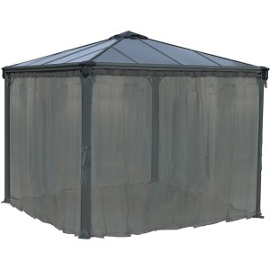 Anthrazitfarbenes Insektenschutznetz für Palram Pavillon (3-4m) zum Schutz vor Mücken.