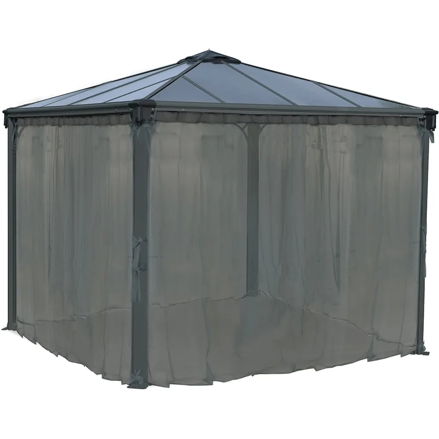 Anthrazitfarbenes Insektenschutznetz für Palram Pavillon (3-4m) zum Schutz vor Mücken.