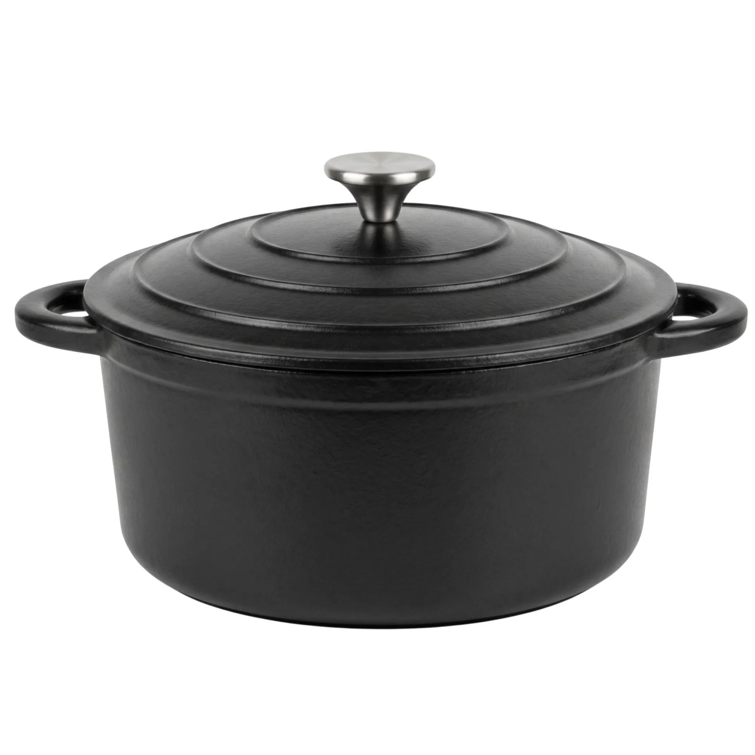 osoltus Bräter Schmortopf Gusseisen Topf 26cm 5,9 Liter Emaille Bräter Schwarz