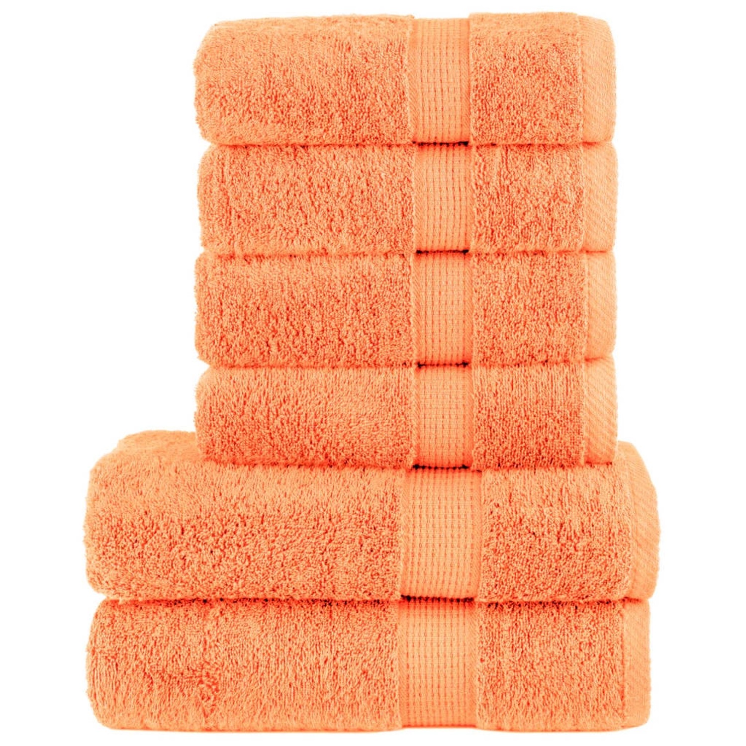 vidaXL 6 Tlg Premium-Handtuch-Set Orange 600 g/m2 100% Baumwolle