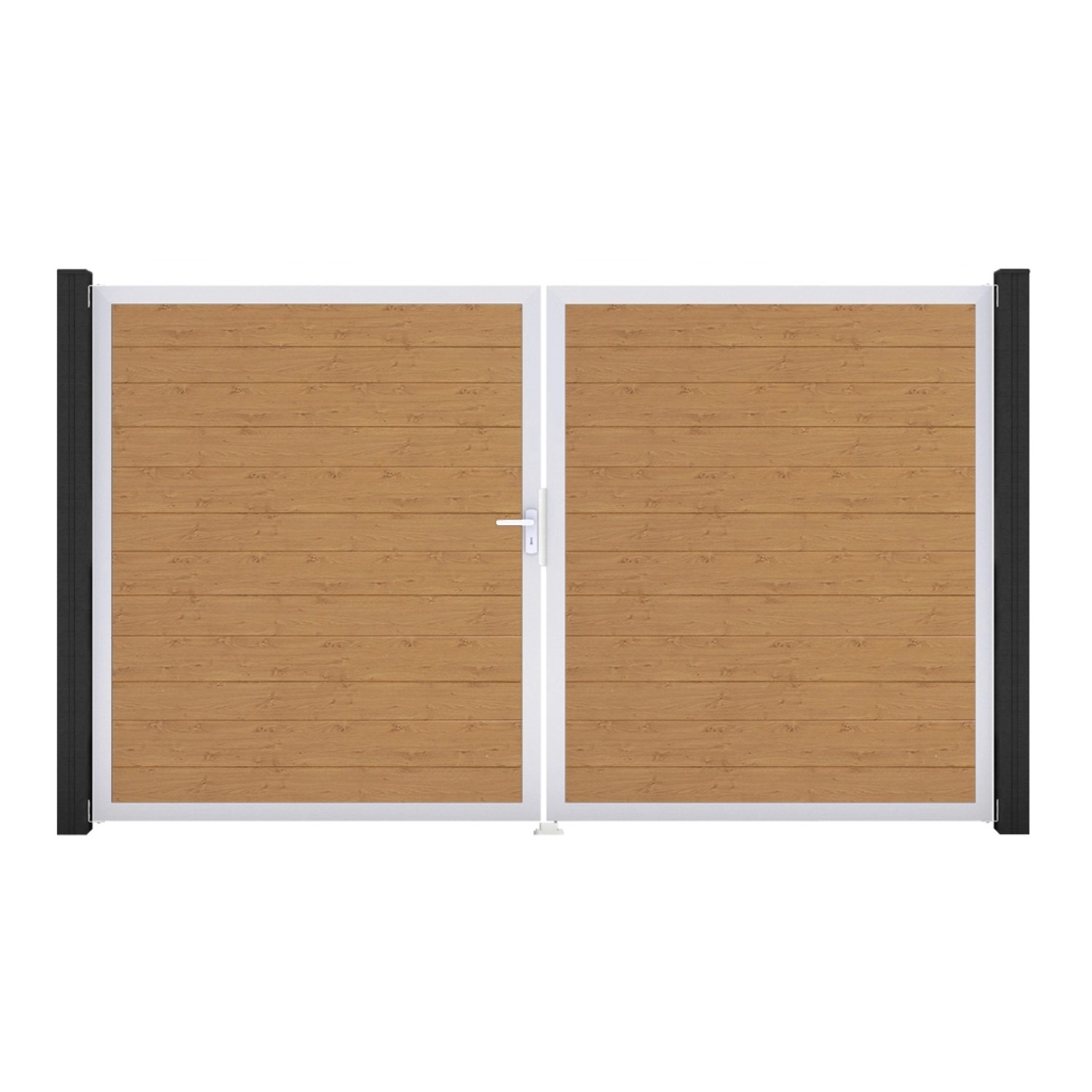 GroJa Tor 2-flg. Basicline Schmal Asteiche Natur EV1 306 cm x 180 cm DIN Li günstig online kaufen