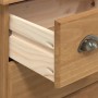 Detailaufnahme: Braune vidaXL Schubladenkommode ASKIM mit offener Schublade.