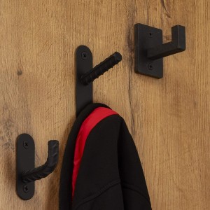 SOTECH Garderobenhaken B50, 2-fach, schwarz matt, Industrial Design.