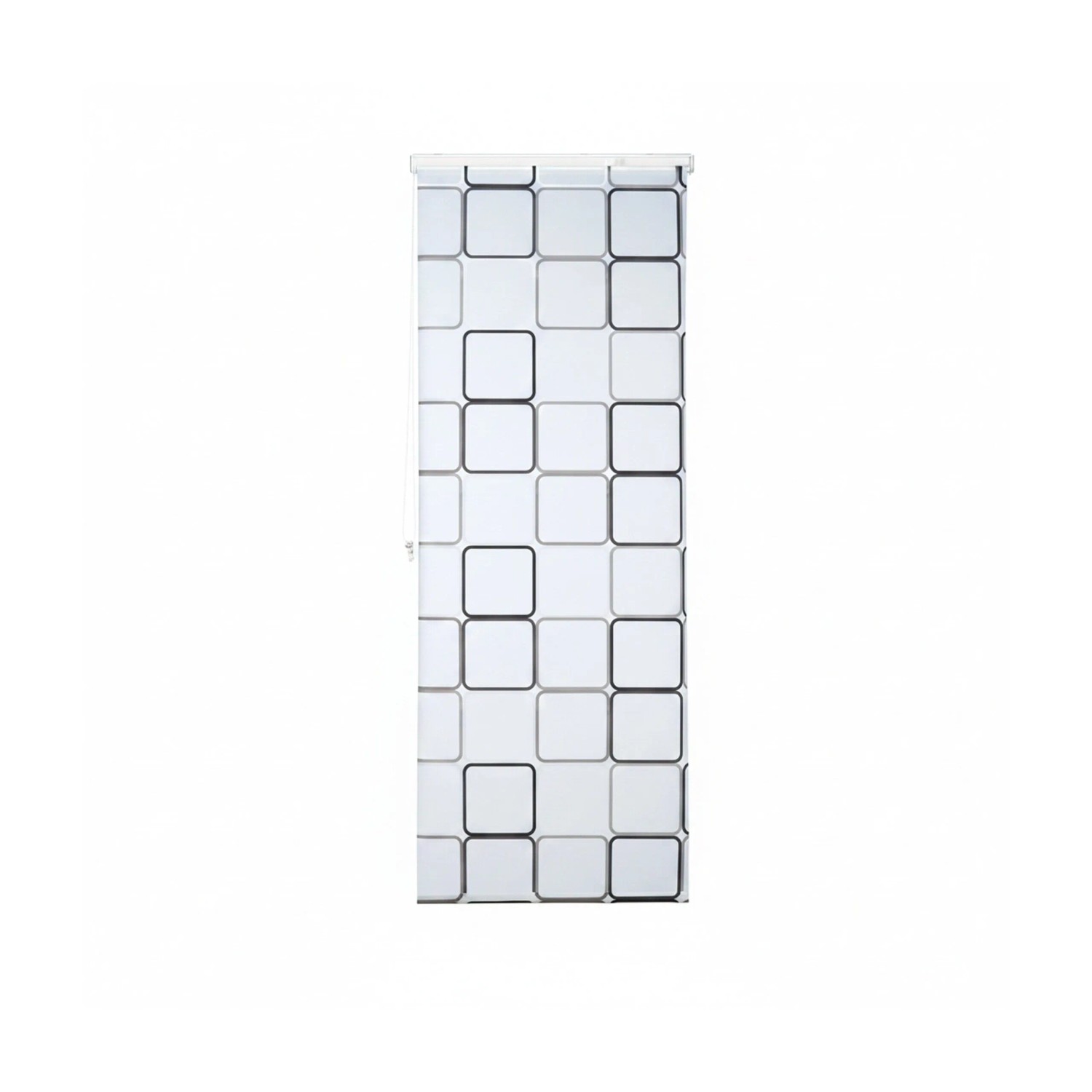 Relaxdays Duschrollo Square Kunststoff Aluminium Weiß Grau Wasserabweisend Schnelltrocknend 80 cm x 240 cm 0,56 kg