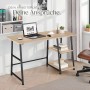 Tectake Schreibtisch Paisley im Industrial Style mit Holz- und Stahlgestell in Eiche Sonoma.