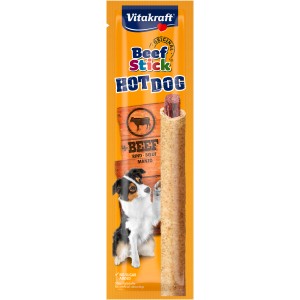 Vitakraft Beef Stick Hot Dog Rind, 30g. Kaustick für Hunde mit Rind im Getreidemantel.