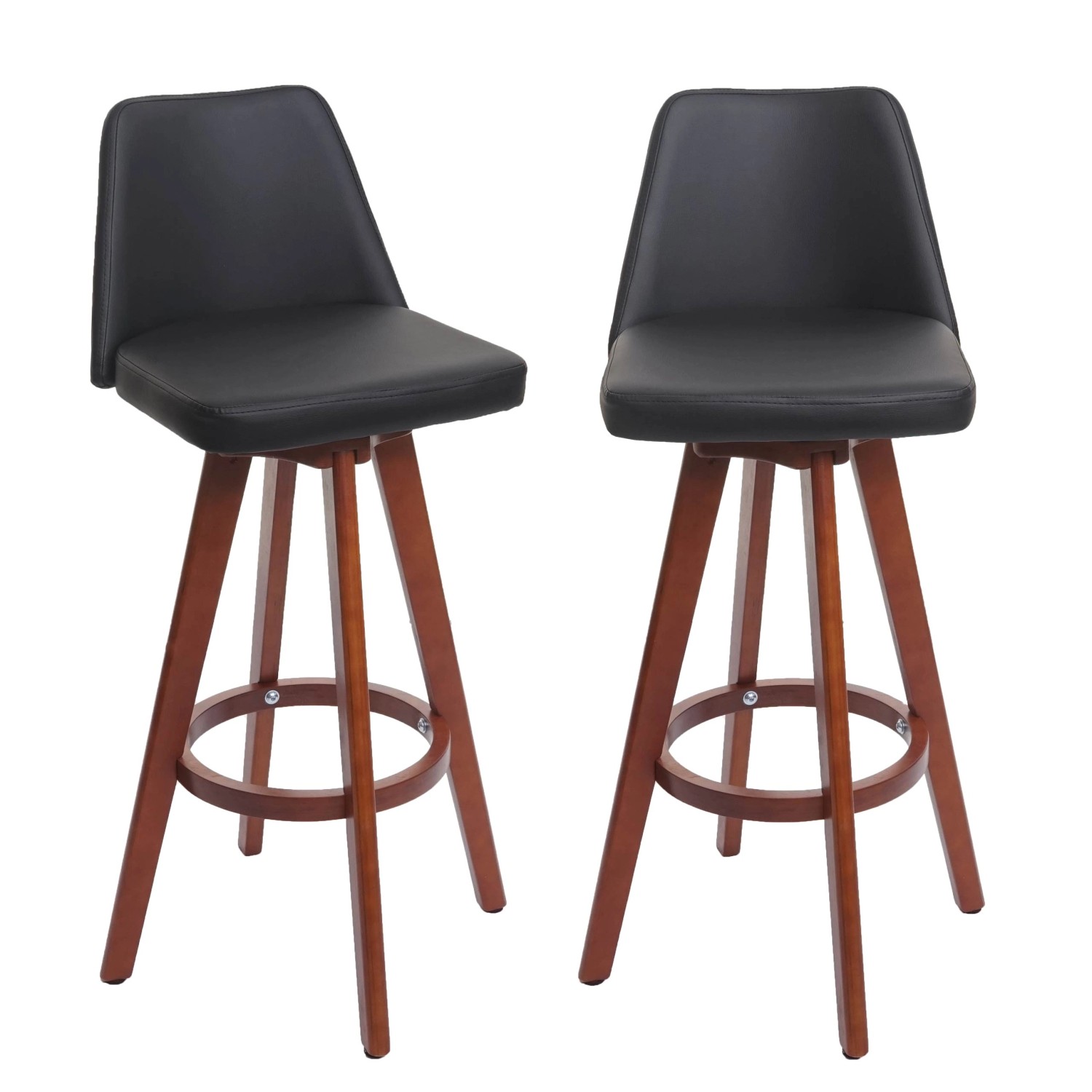 PROREGAL 2er-Set Barhocker Drehbar Mit Lehne Sitzhöhe 72cm Holz Kunstleder günstig online kaufen