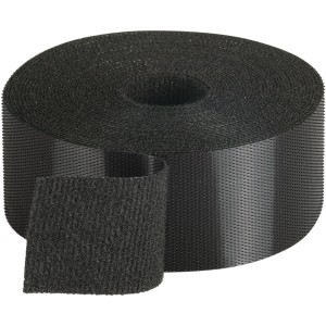 Fix-o-moll Klett-Binder, 5m x 30mm, schwarz, zum Bündeln von Kabeln und mehr.