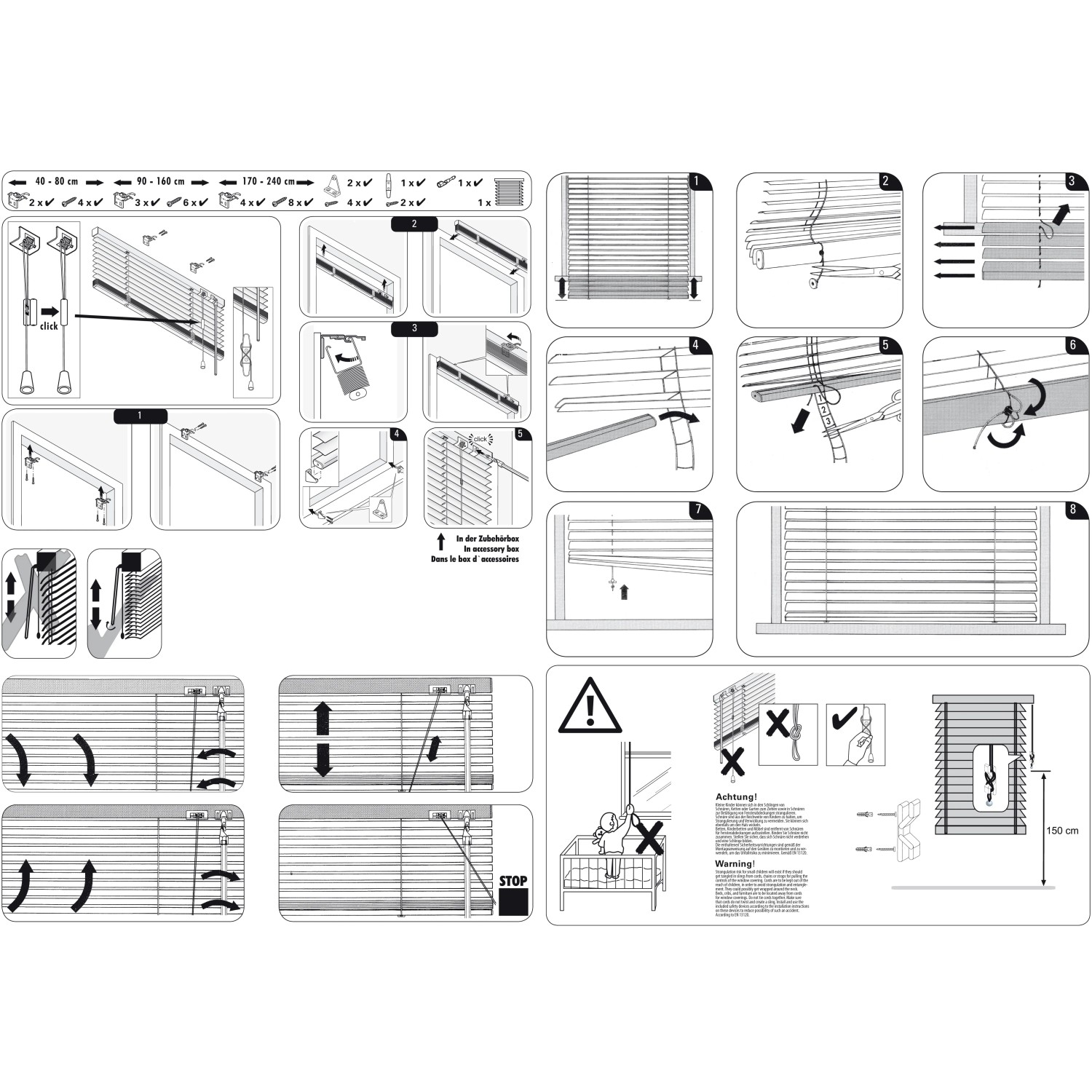 Montageanleitung für Gardinia Aluminium Jalousie 70x175 cm, silberfarben.