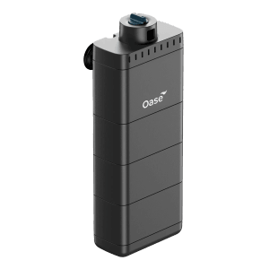 Oase EcoFlow 100 Aquarium Innenfilter, schwarzer Kasten mit Oase Logo.