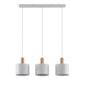 Lindby Pendelleuchte Kadir 9626963 Modern in Weiß aus Metall 3-flammig E27 Wohnzimmerleuchte