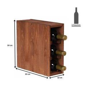 Modulares Weinregal Vincellar Mod für 3 Flaschen aus geöltem Kiefernholz in Braun.