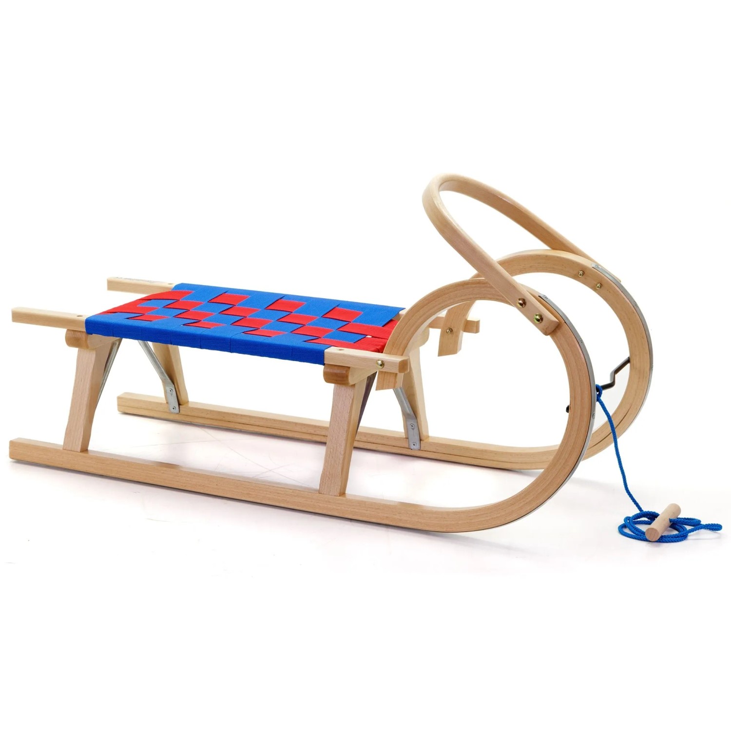 HolzFee Baran S 95  S Plus Schlitten Holz Hörnerschlitten mit Kinder-Haltegriff