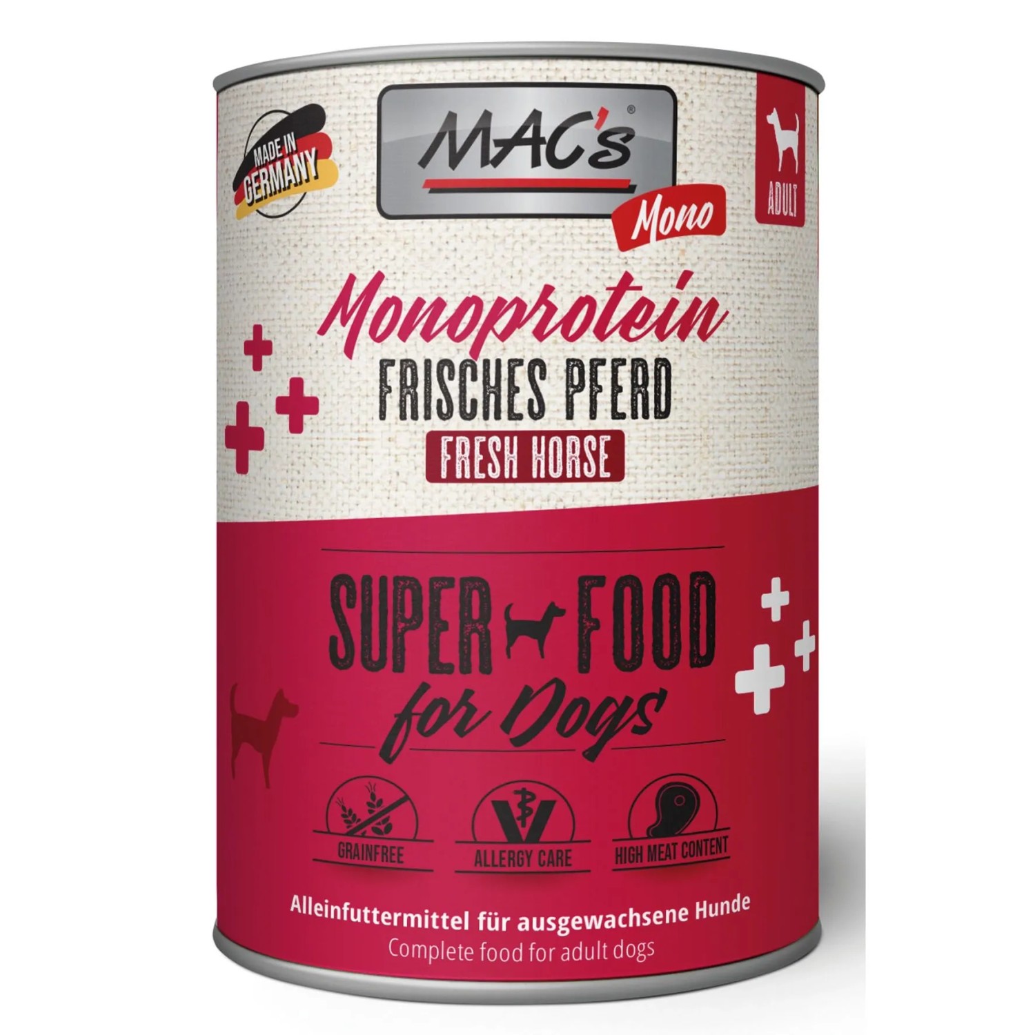 Mac's Hunde-Nassfutter Mono Sensitive Pferd Pur 400 g