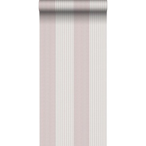 Sanders & Sanders Tapete Streifen Dunkelrot und Grau 53 cm x 10.05 m