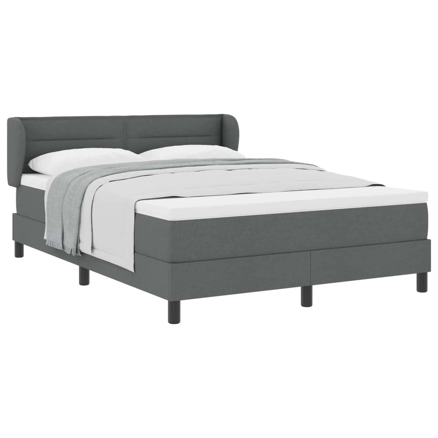 vidaXL Boxspringbett mit Matratze Dunkelgrau 140 x 190 cm Stoff 3339955 günstig online kaufen