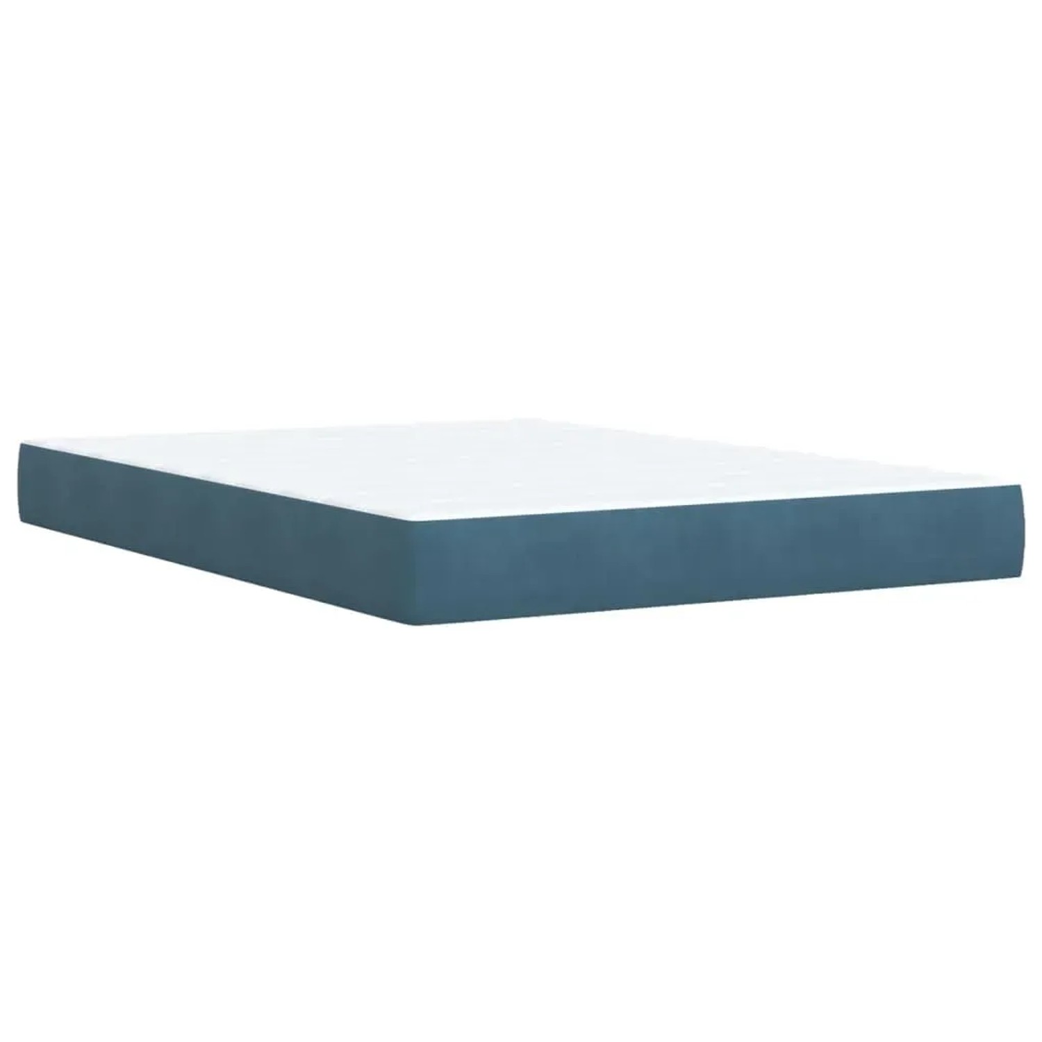 Blaues Boxspringbett mit Matratze, 140x190 cm, Samtbezug. Bequemes Bett für erholsamen Schlaf.