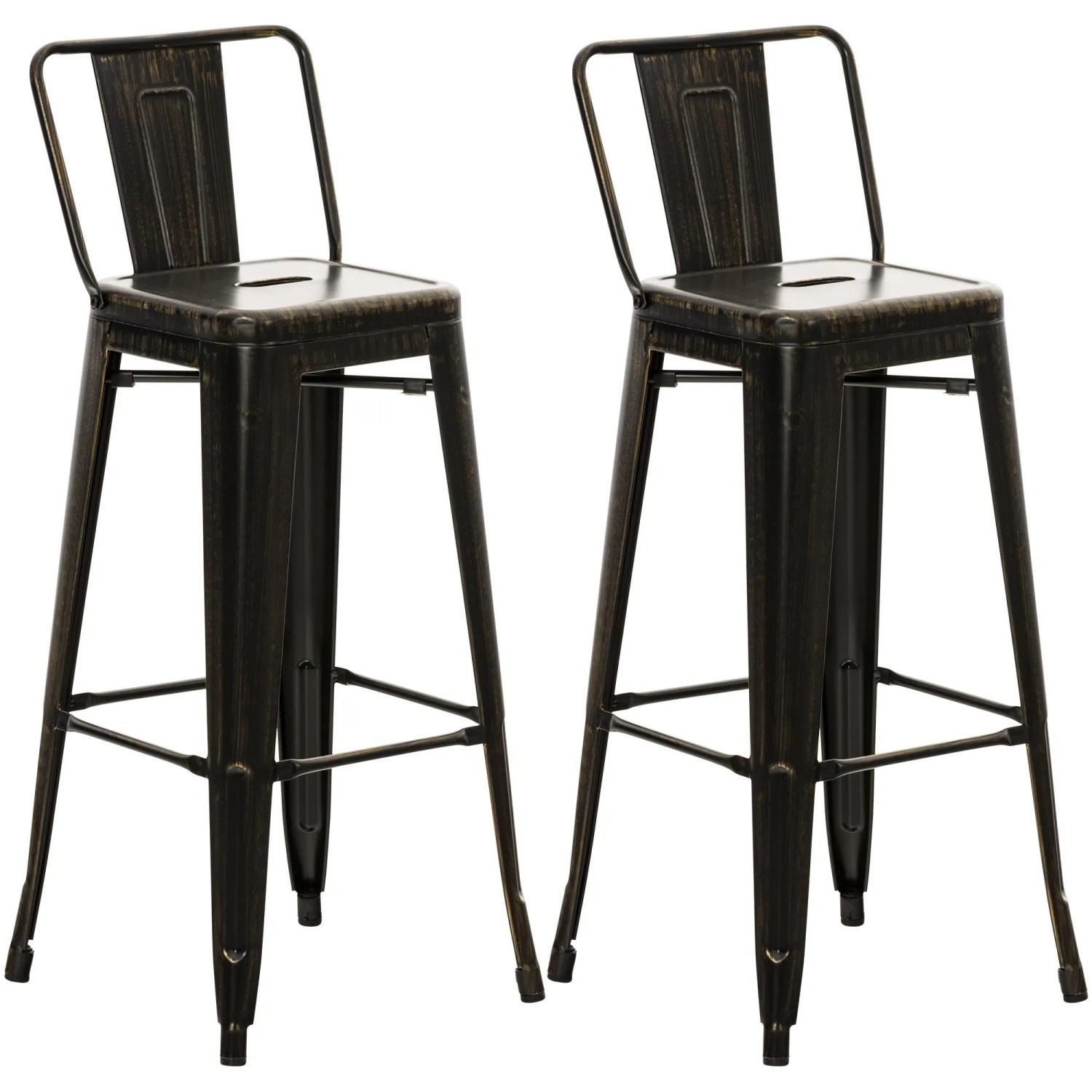 CLP 2er Set Barhocker Mason Schwarz-Gold